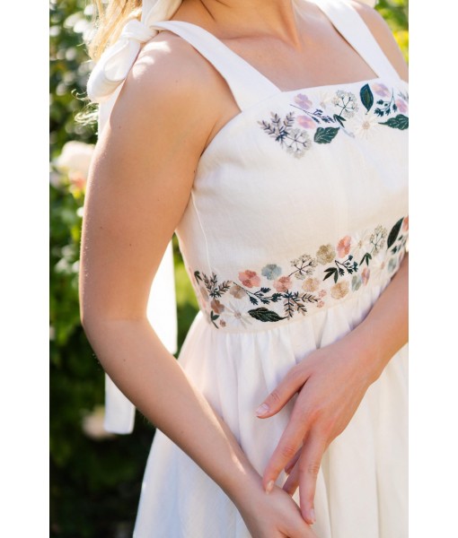 Wildflower Linen Lace-Up Dress