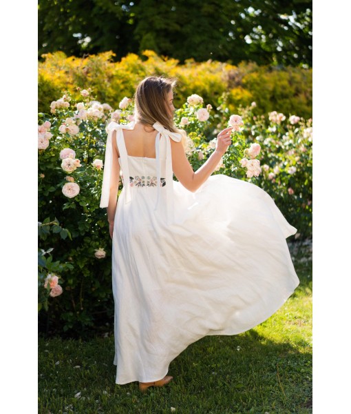 Wildflower Linen Lace-Up Dress