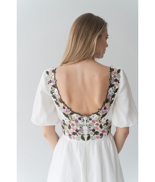 Floral Linen Flowy Fitted Dress