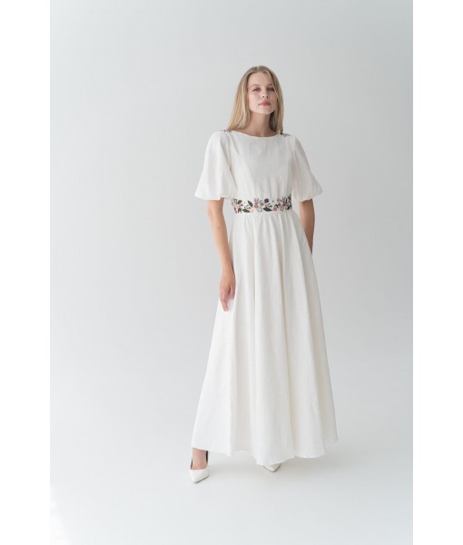 Floral Linen Flowy Fitted Dress