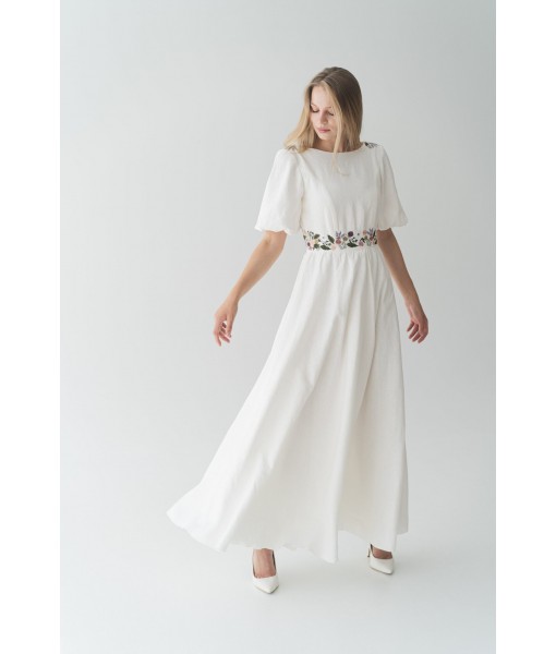 Floral Linen Flowy Fitted Dress