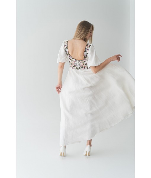 Floral Linen Flowy Fitted Dress