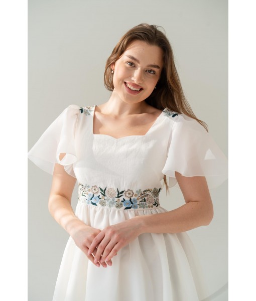 Wildflowers embroidered short dress
