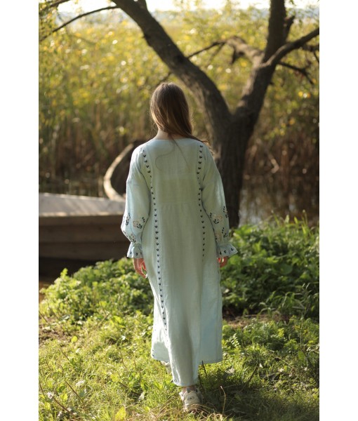 Blue Wildflowers Linen Dress
