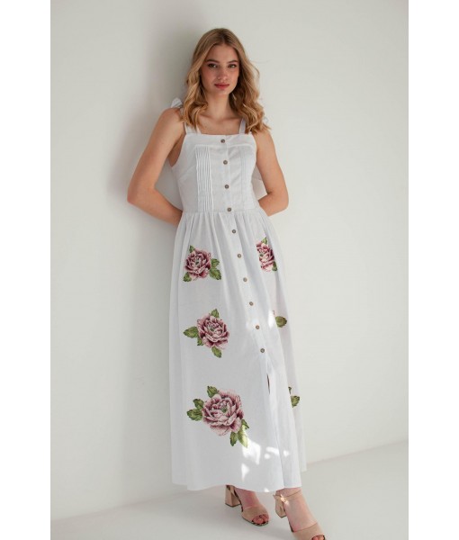 Printed thick strap dress