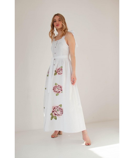 Printed thick strap dress
