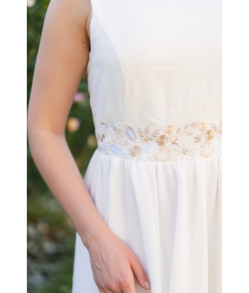 Ivory Floral Low Back Dress