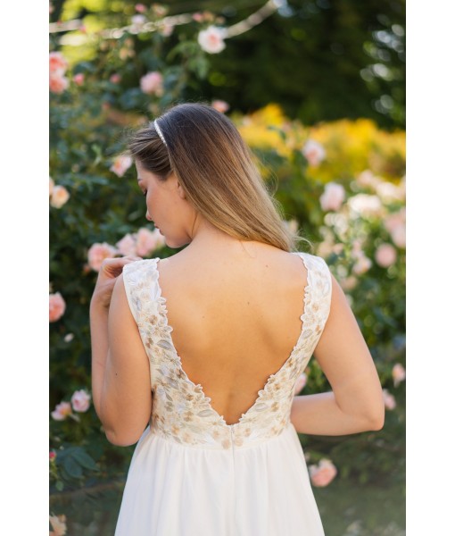Ivory Floral Low Back Dress