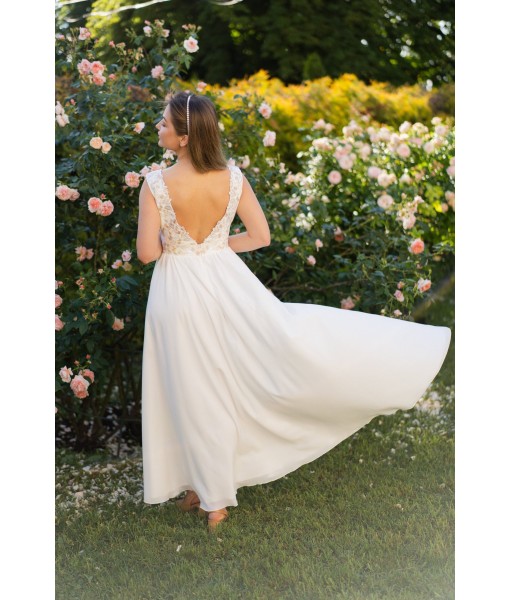 Ivory Floral Low Back Dress