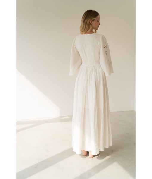 Off-white lace trumpet sleeve dress