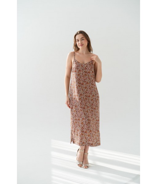 Floral Linen Slip Dress