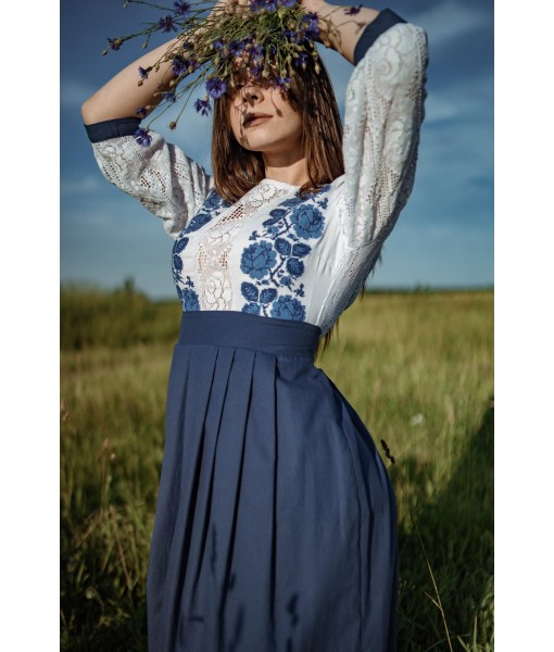 Blue and white dress