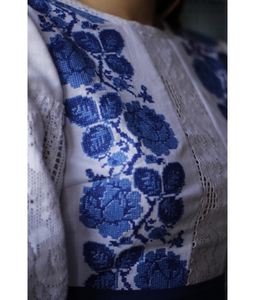 Blue and white dress