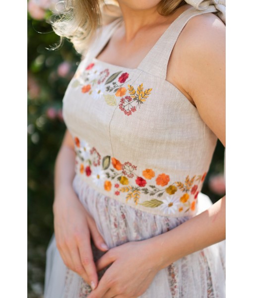 Wildflowers embroidered tulle dress
