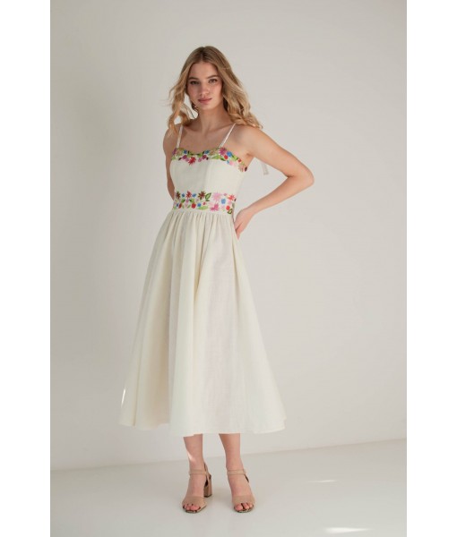 Wildflowers embroidered spaghetti strap dress