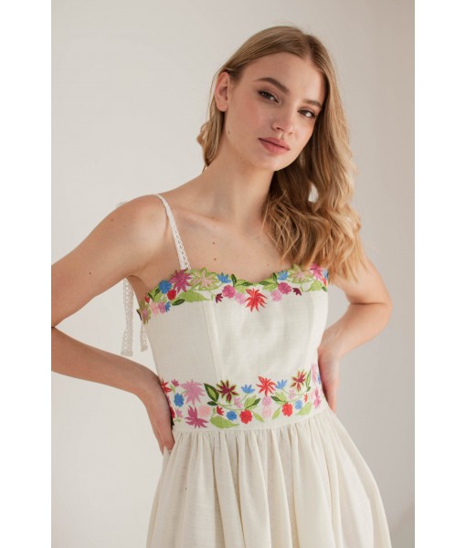 Wildflowers embroidered spaghetti strap dress