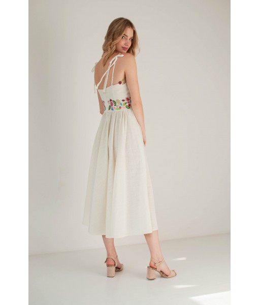 Wildflowers embroidered spaghetti strap dress