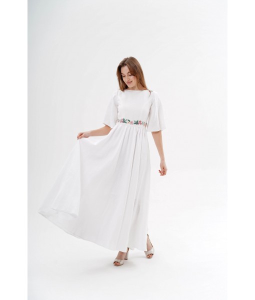Dress with floral print at waist and back