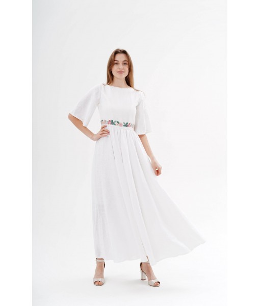 Dress with floral print at waist and back
