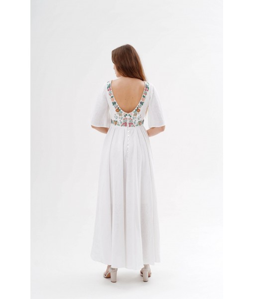 Dress with floral print at waist and back